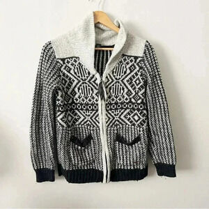 Rootsβbohemian knit Aztec zip up sweater M